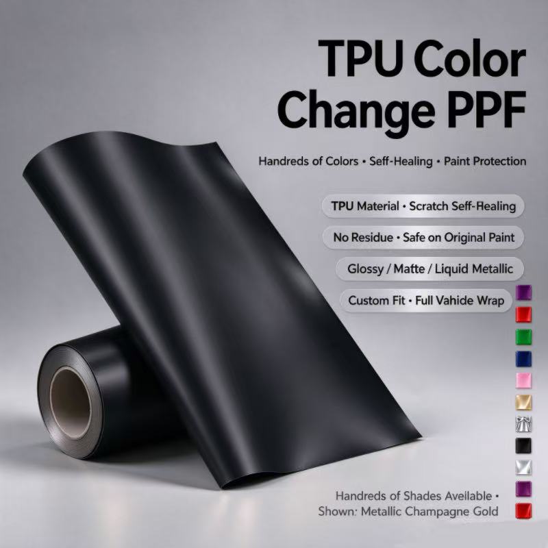 Super Matte Black TPU Car Vinyl Film | Scratch-Resistant Full Vehicle Wrap